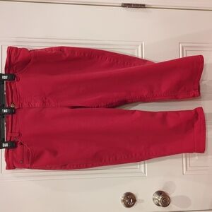 Red Denim Capris